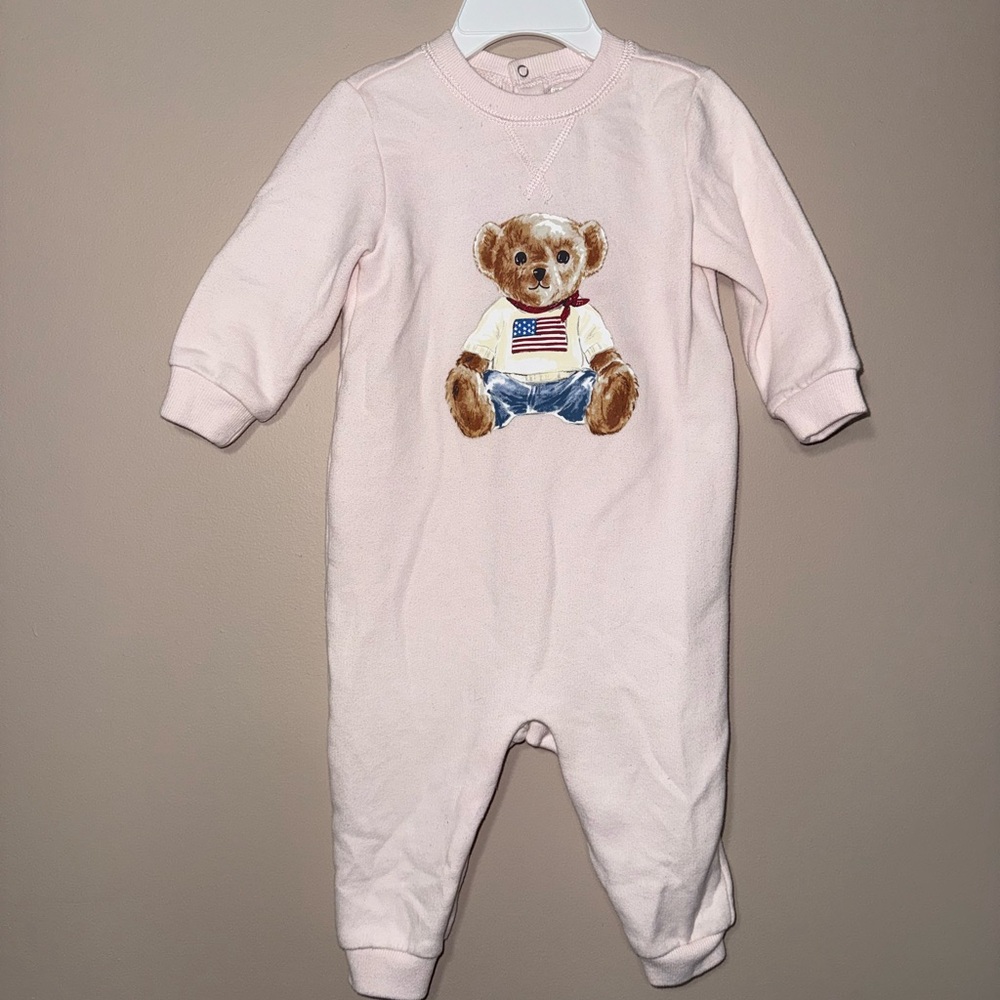Ralph Lauren Pink Teddy Bear Footie
